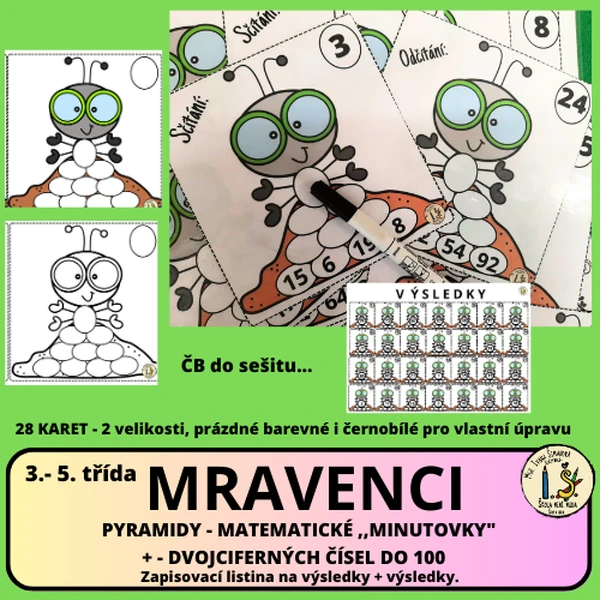 Mravenci - matematické ,,pyramidy" + - do 100