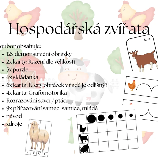 Hospodářská zvířata a jejich mláďata