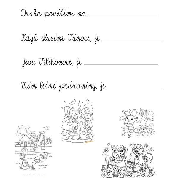 Pracovní list roční období