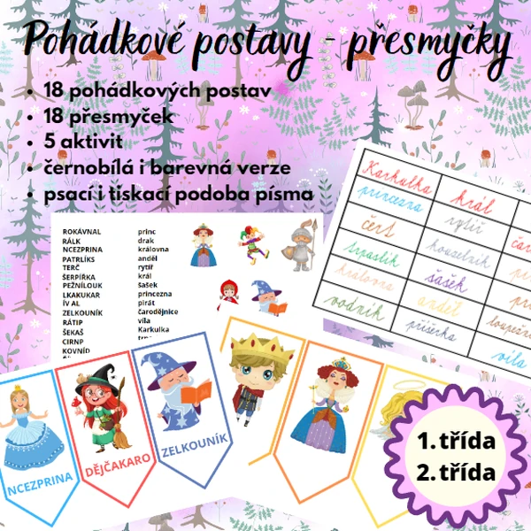 Pohádkové postavy - přesmyčky