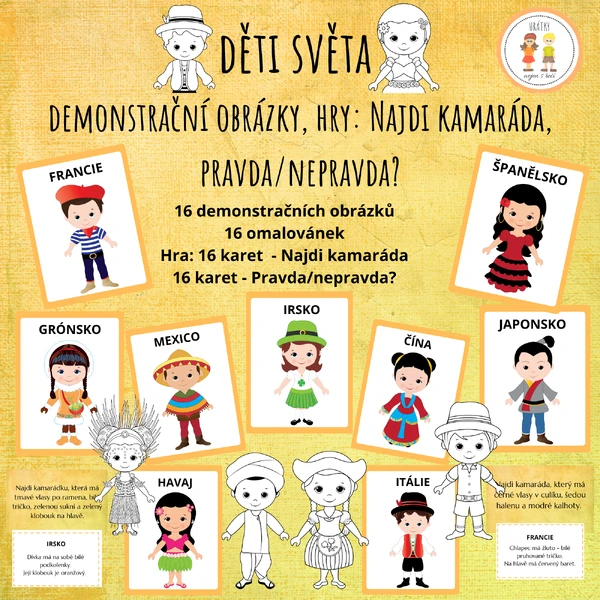 Děti světa - demonstrační obrázky a hry: Najdi kamaráda; Pravda/nepravda
