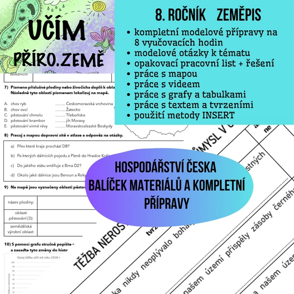 Balíček materiálů a příprav - hospodářství Česka