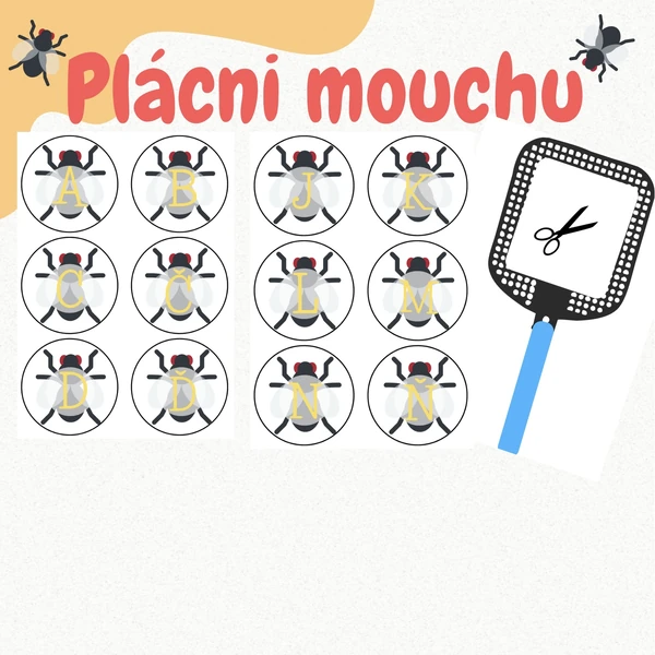 Plácni mouchu - písmena
