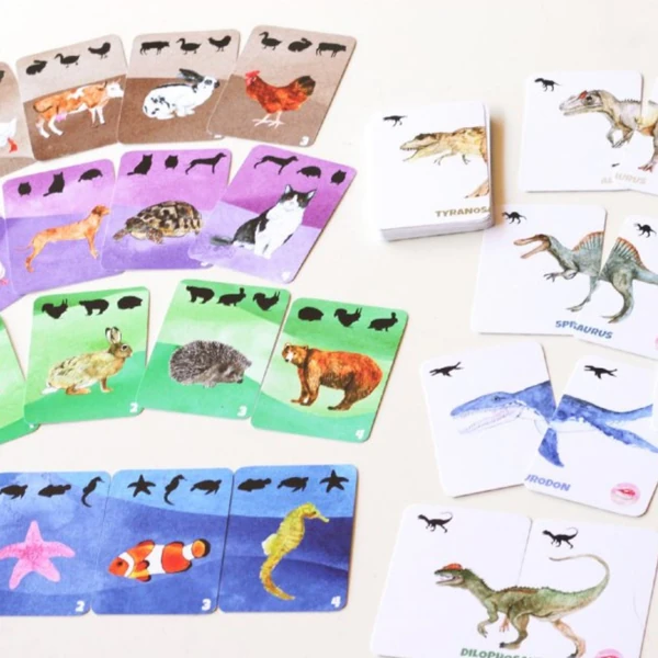2 karetní hry: Kvarteto zvířata + Dinosauří vejce