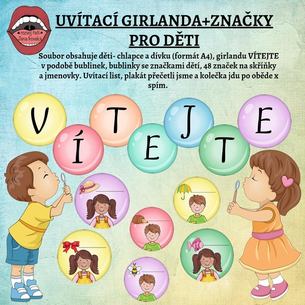 GIRLANDA VÍTEJTE+ZNAČKY 