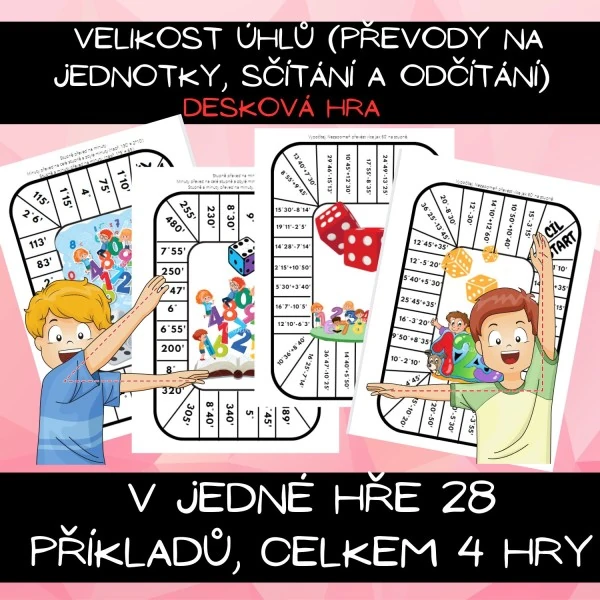 Velikost úhlů (převody na jednotky, sčítání a odčítání)