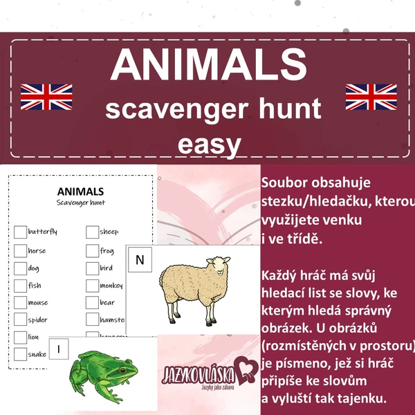 Animals scavenger hunt easy