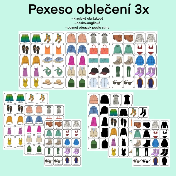 Pexeso oblečení 3x