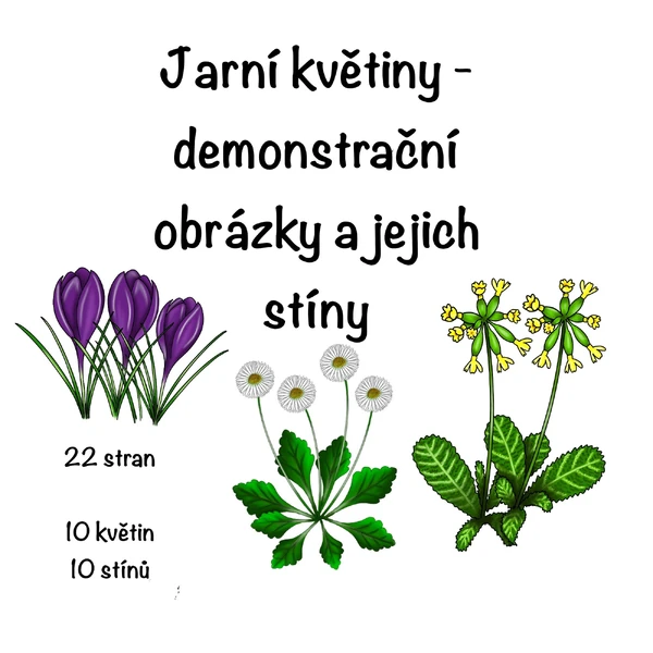 Jarní květiny-demonstrační obrázky a jejich stíny