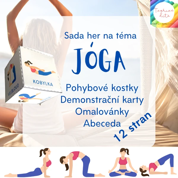 Jóga - sada her (pohybové kostky, demonstrační kartičky a abeceda)