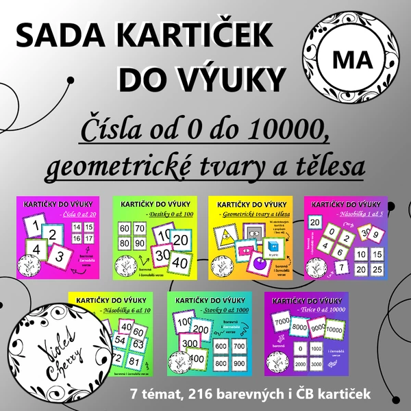 Sada kartiček do výuky - Matematika a geometrie
