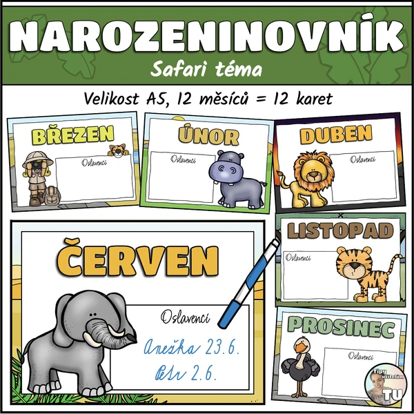 Narozeninovník - safari téma