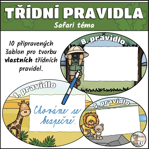 Třídní pravidla (šablona) - safari téma