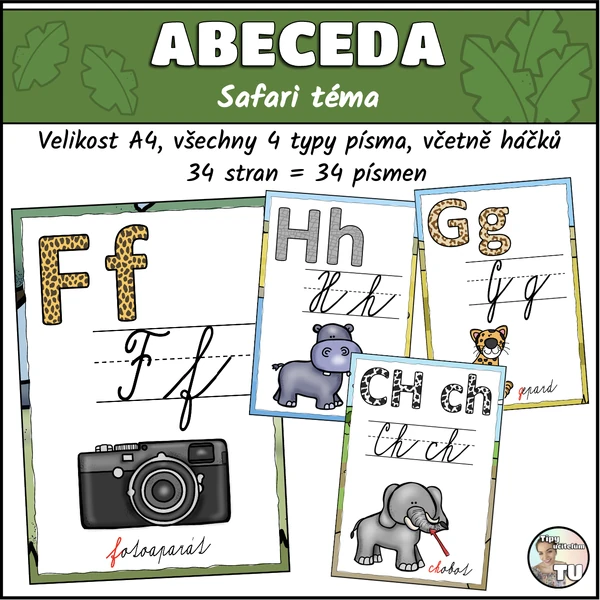 Abeceda A4 - safari téma
