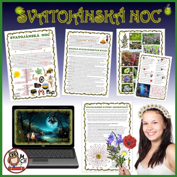 SVATOJÁNSKÁ NOC (prac. listy, prezentace, hra v PPT) - s ŘEŠENÍM