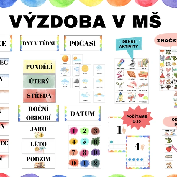 VYBAVENÍ TŘÍDY - DNY V TÝDNU, MĚSÍCE, ROČNÍ OBDOBÍ..
