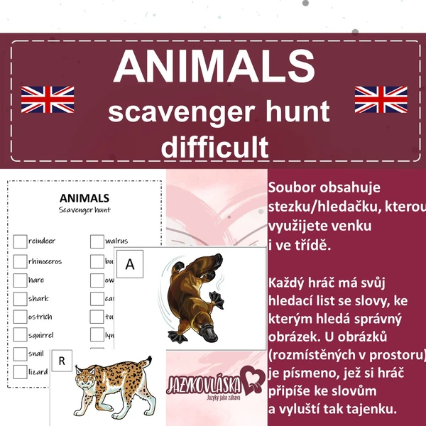 Animals scavenger hunt difficult