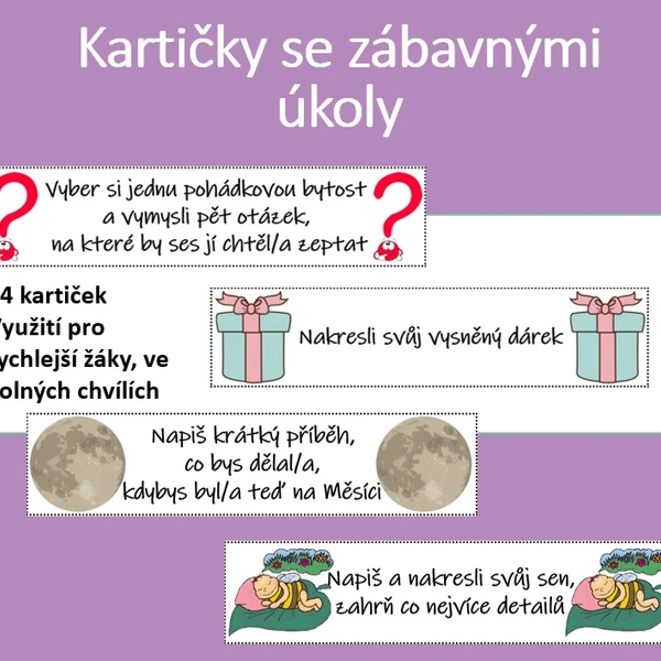 Kartičky se zábavnými úkoly