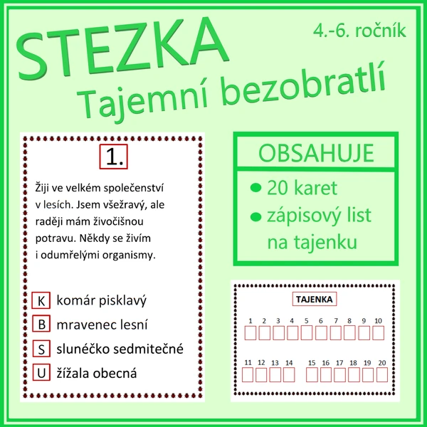 Stezka - Tajemní bezobratlí (4.-6. ročník)