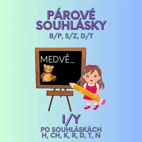 Listy k doplňování a kolíčkování: párové souhlásky, i/y