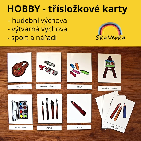 HOBBY KARTY /sport, výtvarná výchova, hudební výchova, nářadí/