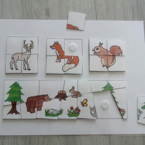 Skládačky - lesní zvířátka (výukový materiál)