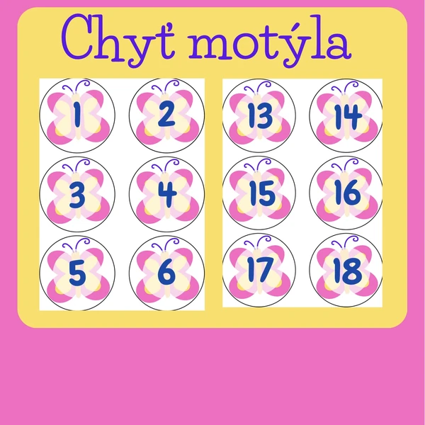 Chyť motýla - čísla