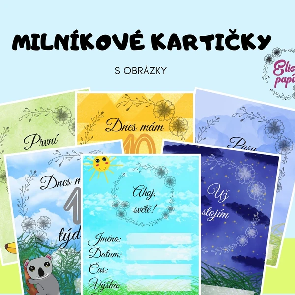 Milníkové kartičky se zvířátky