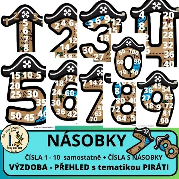 NÁSOBKY, ČÍSLA - PIRÁTI