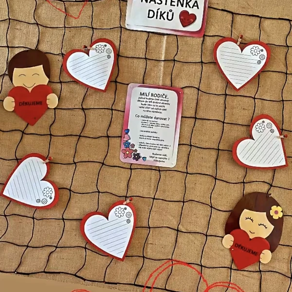 Nástěnka díků pro rodiče