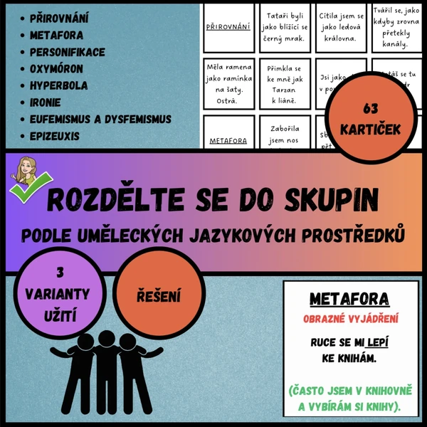 Rozdělení do skupin - umělecké jazykové prostředky 