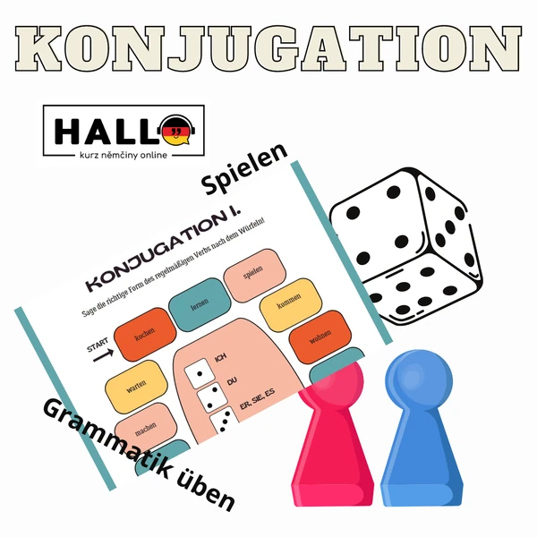 Konjugation, Präsens, regelmäßiges Verb, Brettspiel