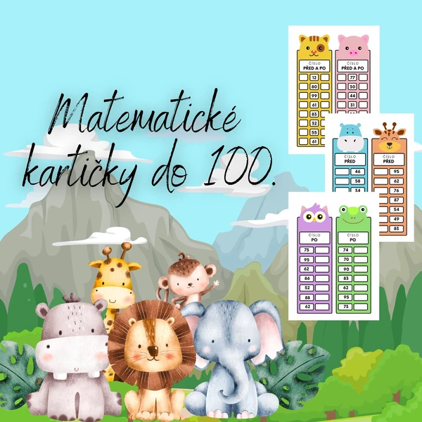 Matematické kartičky do 100.