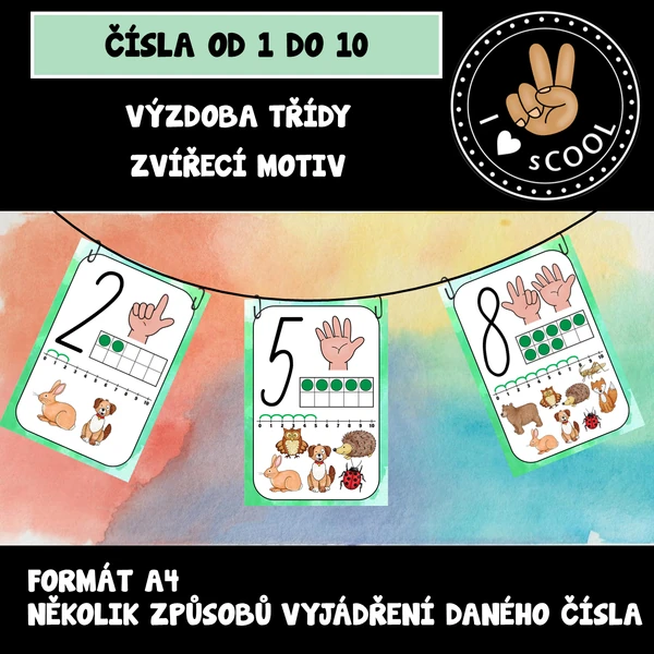 Čísla od 1 do 10 - zvířátka