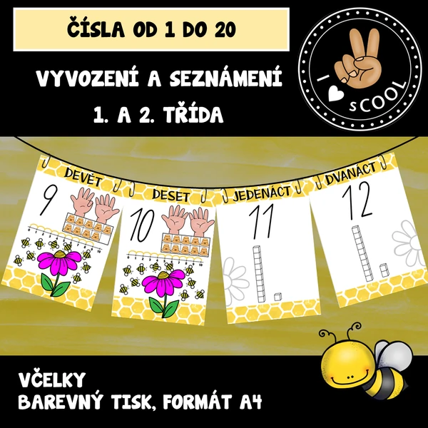 Čísla od 1 do 20 - včelky