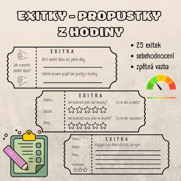Exitky - propustky z hodiny