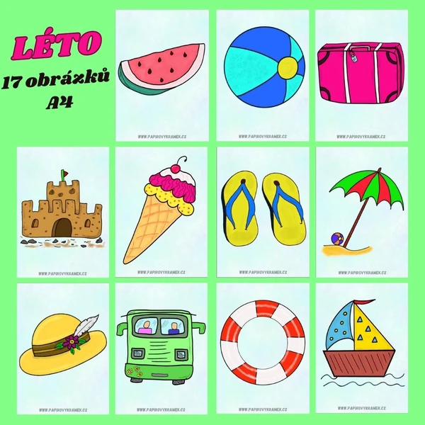 LÉTO - obrázkové karty