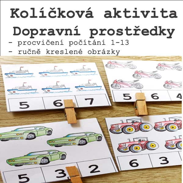 Kolíčková aktivita - počítání dopravních prostředků