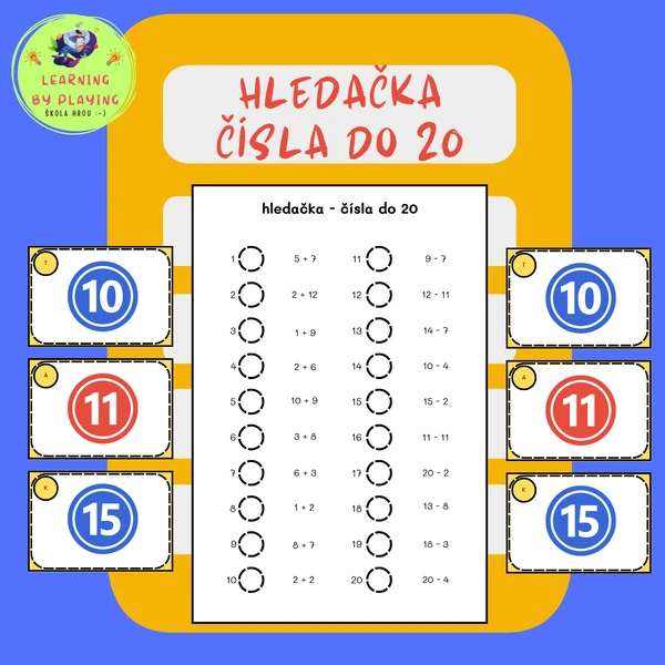 MATEMATICKÁ HLEDAČKA - SČÍTÁNÍ A ODČÍTÁNÍ DO 20