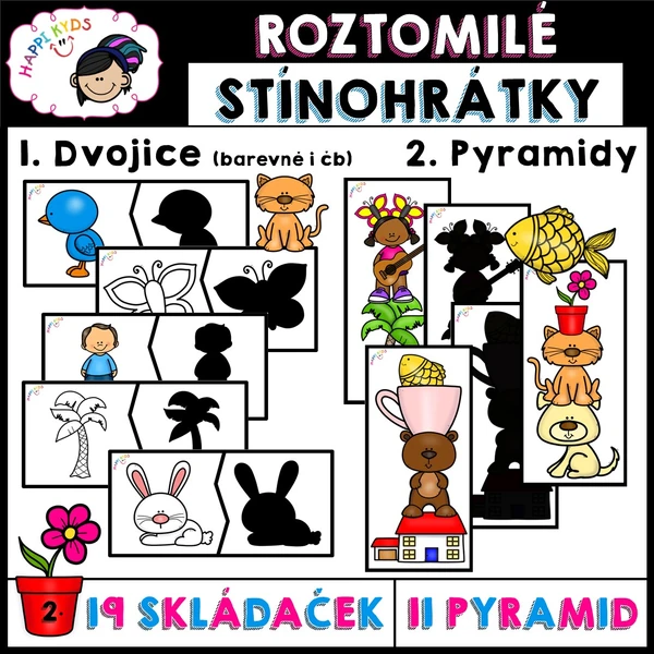 Roztomilé STÍNOHRÁTKY - skládačky a pyramidy