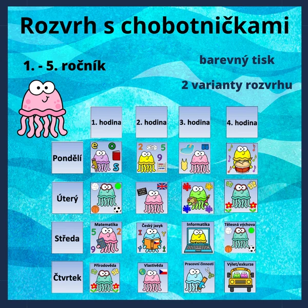 Rozvrh hodin s chobotničkami