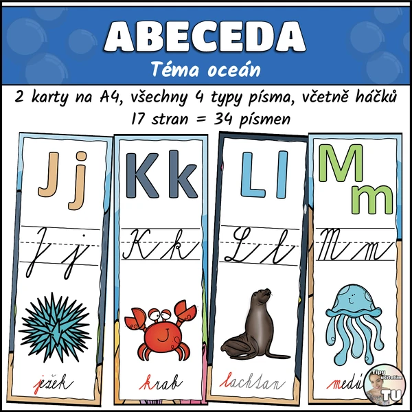 Abeceda - téma oceán