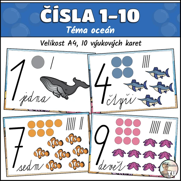 Čísla do 10 - téma oceán
