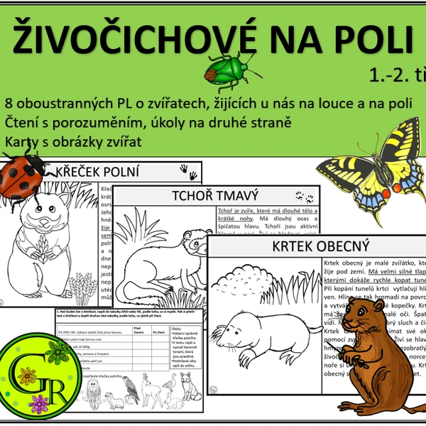 ŽIVOČICHOVÉ NA POLI- čtení s porozuměním