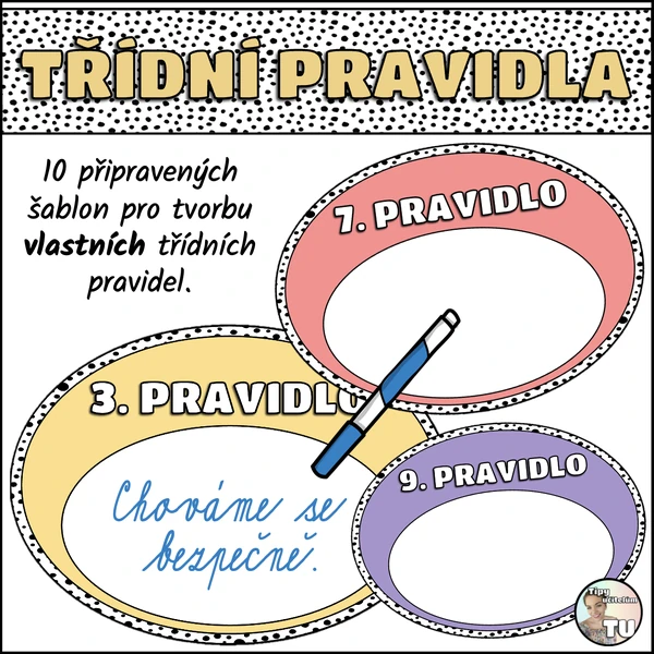 Třídní pravidla (šablona) - boho design