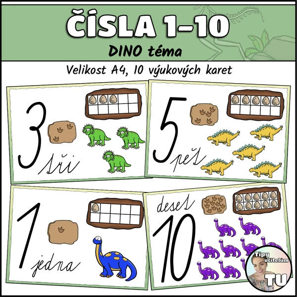 Čísla do 10 - dino téma