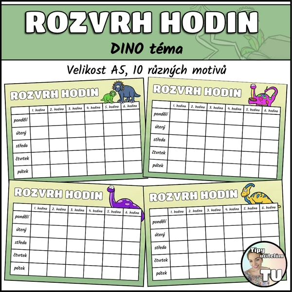 Rozvrhy hodin pro žáky - Dino téma