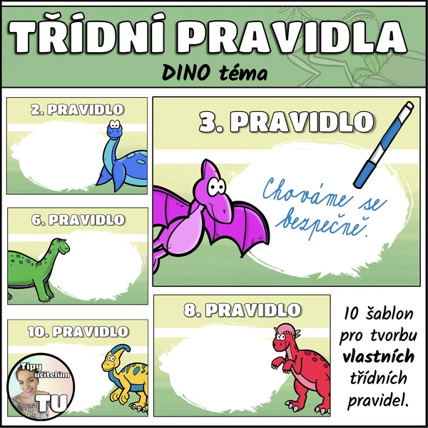 Třídní pravidla (šablona) - dino téma