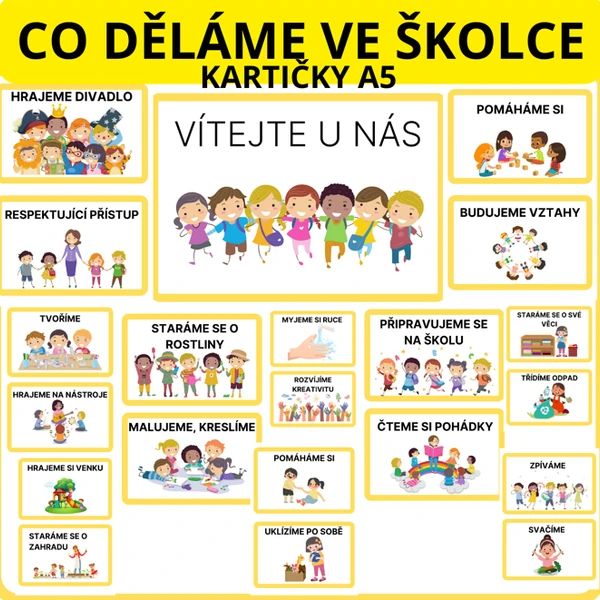 CO DĚLÁME VE ŠKOLCE, REŽIM DNE, VÝZDOBA, ZÁŘÍ