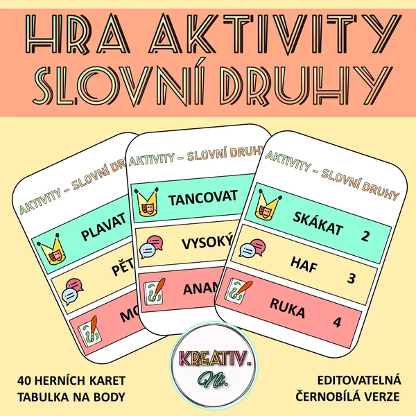 HRA AKTIVITY - SLOVNÍ DRUHY